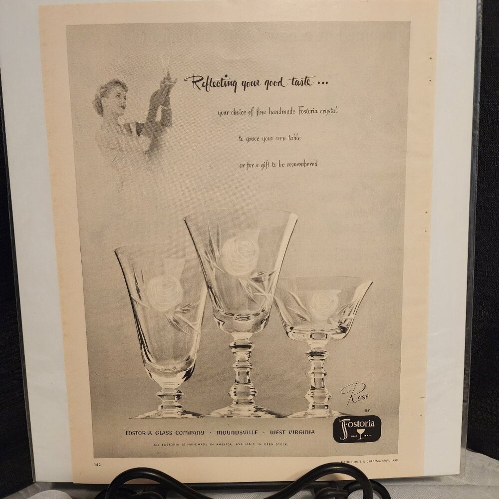 Fostoria Crystal Vintage Advertising - 1953